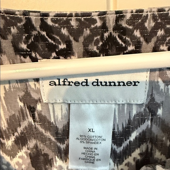 Alfred Dunner Women's Black and White Zigzag Blouse - Picture 2 of 5